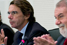 Aznar en un momento del homenaje | Faes