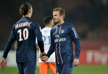 Beckham e Ibrahimovic, durante el partido ante el Montpellier. | Cordon Press