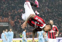 Curiosa celebracin de un tanto de Boateng en la victoria ante la Lazio. | EFE