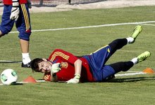 Iker Casillas, durante un entrenamiento de la seleccin espaola. | EFE/Archivo