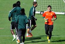 Iker Casillas, en el entrenamiento en Valdebebas. | Cordon Press