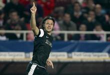 Demichelis celebra un gol con el Mlaga. | Cordon Press