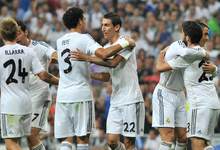 Los jugadores del Real Madrid celebran el tanto de Isco (d). | Cordon Press