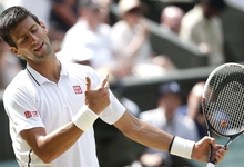 Novak Djokovic gesticula durante la primera semifinal ante Del Potro. | EFE