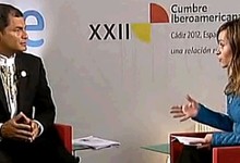 Correa, durante la entrevista | Imagen TV