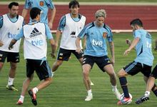 Entrenamiento de la seleccin espaola en La Ciudad del Ftbol. | EFE