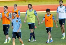 Entrenamiento de la selecci�n espa�ola en la Ciudad del F�tbol. | EFE