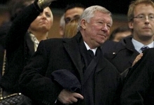 Alex Ferguson, en el palco del Camp Nou.