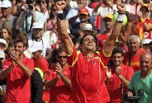 Ferrer celebra su victoria ante Isner. | EFE