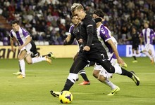 Antoine Griezmann, uno de los protagonistas de la noche con su doblete en el Nuevo Zorrilla. | EFE