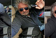 Grillo, cerrndole a la puerta del coche a la prensa. 