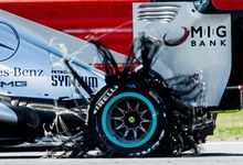 As qued el neumtico trasero izquierdo del coche de Hamilton durante la carrera en Silverstone. | Cordon Press