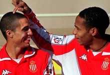 Henry y Trezeguet, durante su etapa en el M�naco.