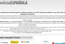 Mensaje que enviaba el malware. 