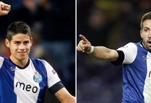 James Rodrguez y Joao Moutinho. | Archivo