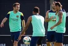 Jordi Alba, en un entrenamiento con el Barcelona. | Cordon Press/Archivo