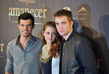 Taylor Lautner, Kristen Stewart y Robert Pattinson. | Foto: David Alonso