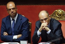 Angelo Alfano y  Enrico Letta en el Parlamento. | Cordon Press