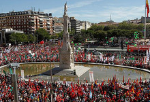 Apecto de la plaza de Coln en Madrid | EFE