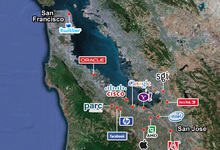 Mapa de Silicon Valley con la situacin de las empresas tecnolgicas ms conocidas. | LD