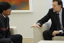 Mariano Rajoy, junto a Evo Morales, en el Palacio de La Moncloa. | EFE
