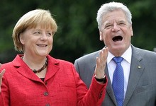 Merkel y el presidente alemn Joachim Gauck .