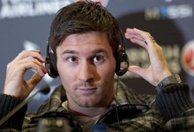 Messi en la rueda de prensa donde habl del cataln | EFE