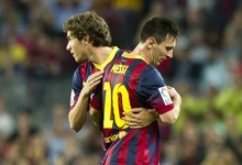 Leo Messi, en el momento de ser sustitudo por Sergi Roberto. | Cordon Press