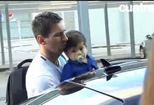 Messi con su hijo | Imagen de TV