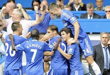 Los jugadores del Chelsea festejan el gol de Lampard. | EFE