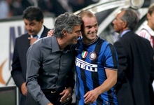 Mourinho y Sneijder, durante un partido con el Inter. | Archivo