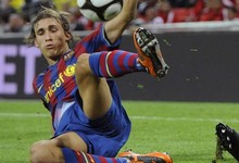 Marc Muniesa, durante un partido con el Barcelona. 
