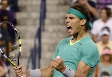Rafa Nadal celebra su victoria ante Ernests Gulbis. | EFE