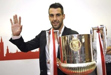lvaro Negredo, durante su despedida del Sevilla. | EFE