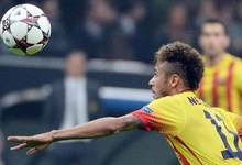 Neymar, durante el partido del Bara en San Siro. | EFE