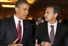 Zapatero y Obama, durante una celebracin del G20 | EFE