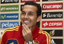 Pedro, en rueda de prensa en la Ciudad del Ftbol de Las Rozas. | Foto: RFEF