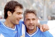 Guardiola y Baggio, durante su etapa en el Brescia. | EFE
