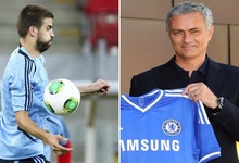 Gerard Piqu y Jos Mourinho.