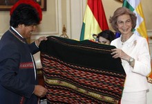 La Reina Sof�a y Evo Morales, en la visita de esta semana | Efe