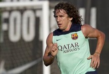 Puyol, durante el entrenamiento con el Barcelona. | Cordon Press