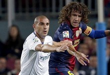 Carles Puyol, durnte el encuentro ante el Zaragoza. | EFE