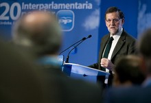 Rajoy, durante su intervencin en la interparlamentaria. Tarek