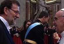 Rajoy el papa Francisco tras la misa de entronizacin | Archivo