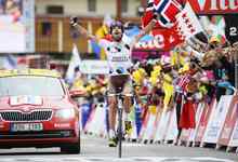 Christophe Riblon celebra su victoria en Alpe d'Huez. | Cordon Press
