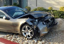 El coche de Santana tras el accidente | Cordon Press