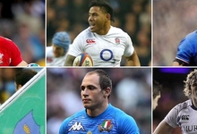 De arriba a abajo y de izda. a dcha., Warburton (GAL), Tuilagi (ING), Dusautoir (FRA), O'Driscoll (IRL), Parisse (ITA) y Gray (ESC).