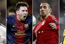 Lewandoski, Cristiano, Messi y Ribery. | Archivo