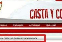 Extracto de la portada de la web del Sevilla que ha sido hackeada.