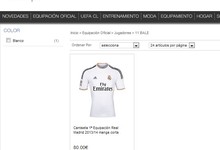 Pantallazo de la web de la tienda oficial del Real Madrid. | realmadrid.com